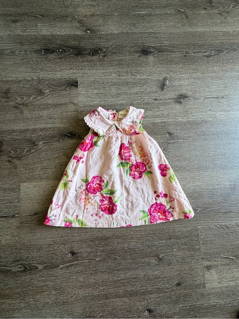 Bakers Pink Floral Sundress with Green Accents